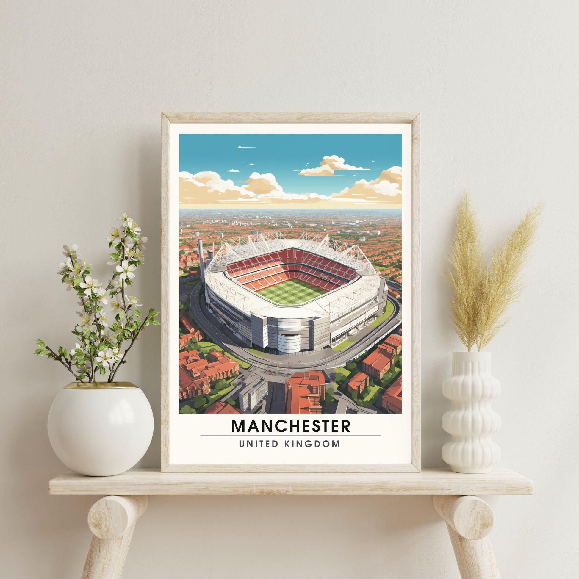 Affiche Manchester | impression de voyage Manchester | affiche de voyage Manchester | Affiche Old Trafford