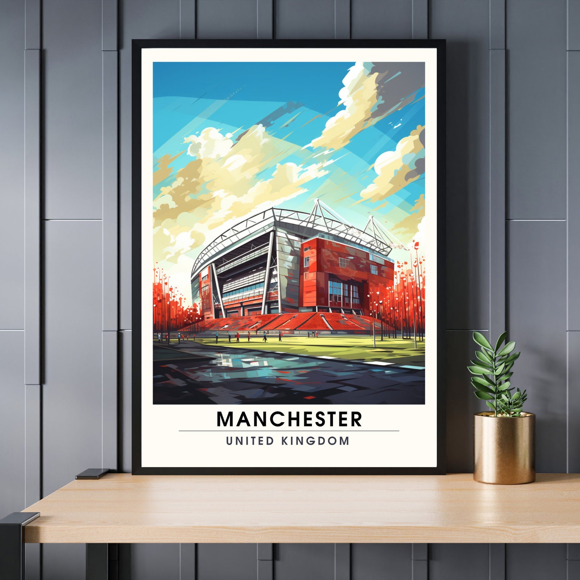 Affiche Manchester | impression de voyage Manchester | affiche de voyage Manchester | Affiche Old Trafford