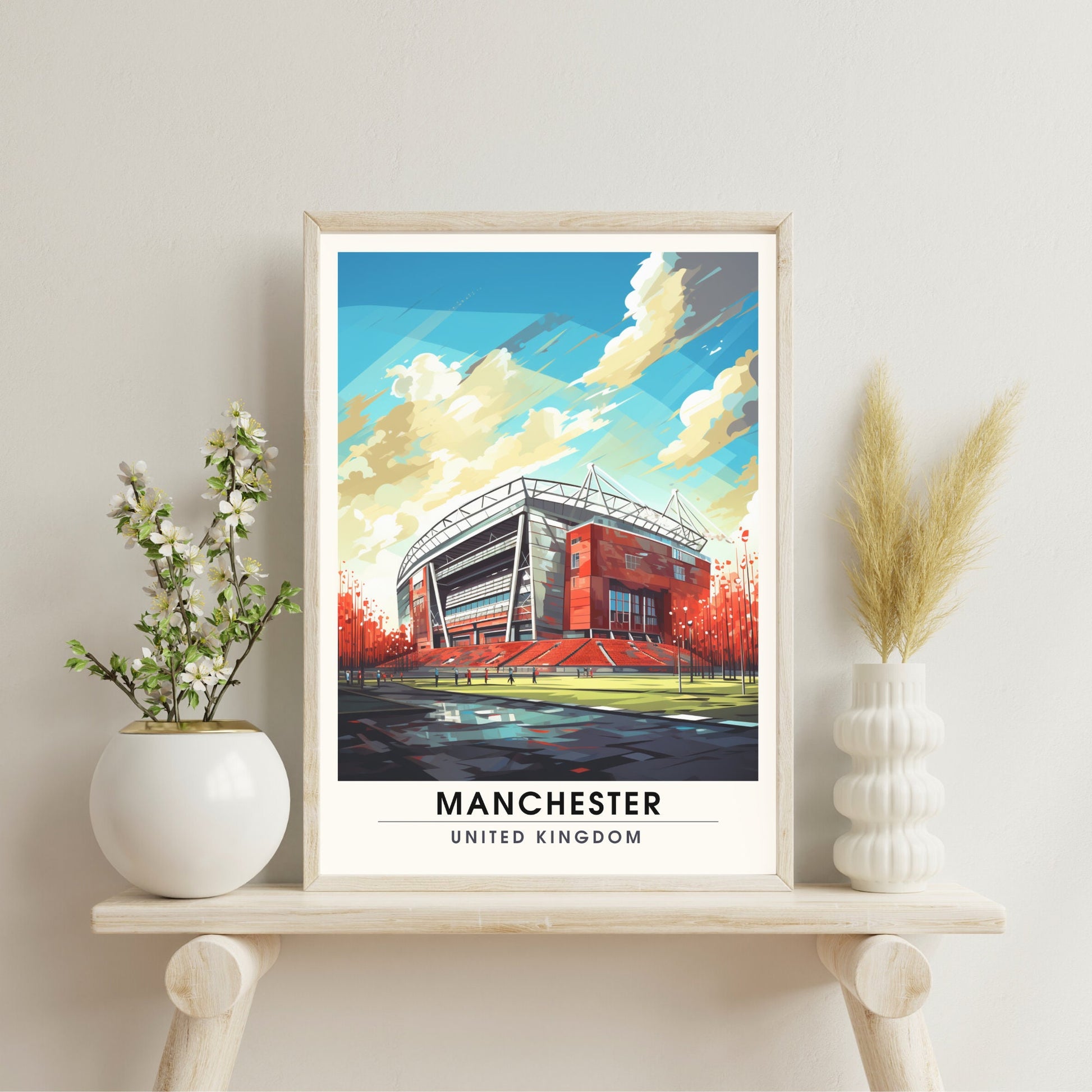 Affiche Manchester | impression de voyage Manchester | affiche de voyage Manchester | Affiche Old Trafford