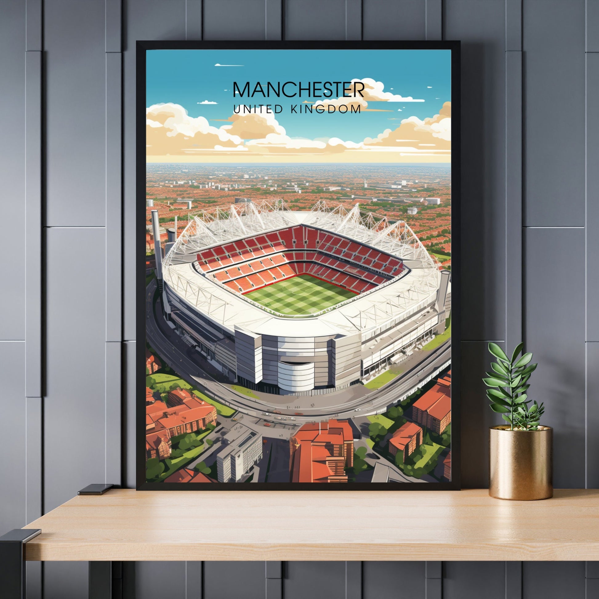 Affiche Manchester | impression de voyage Manchester | affiche de voyage Manchester | Affiche Old Trafford