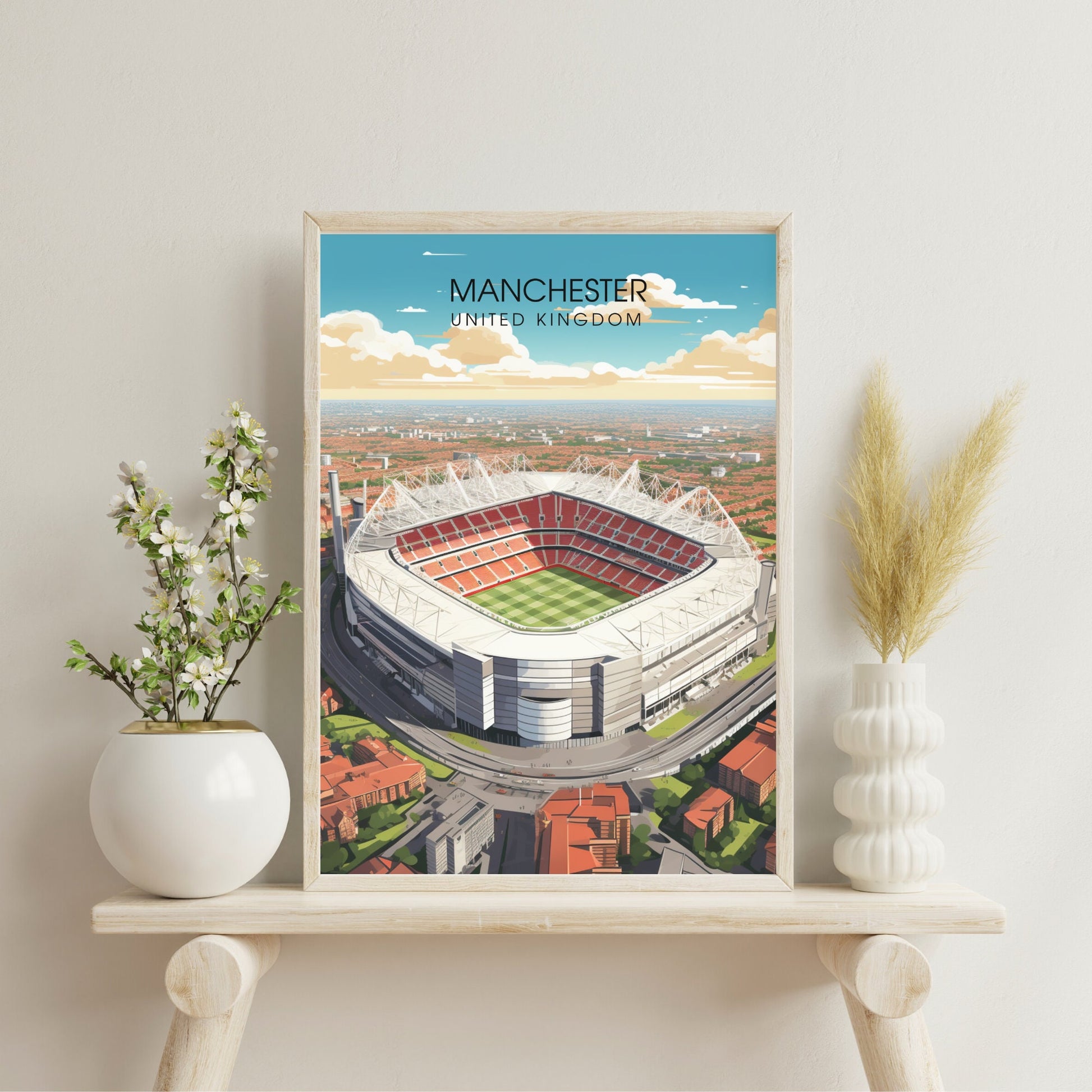 Affiche Manchester | impression de voyage Manchester | affiche de voyage Manchester | Affiche Old Trafford