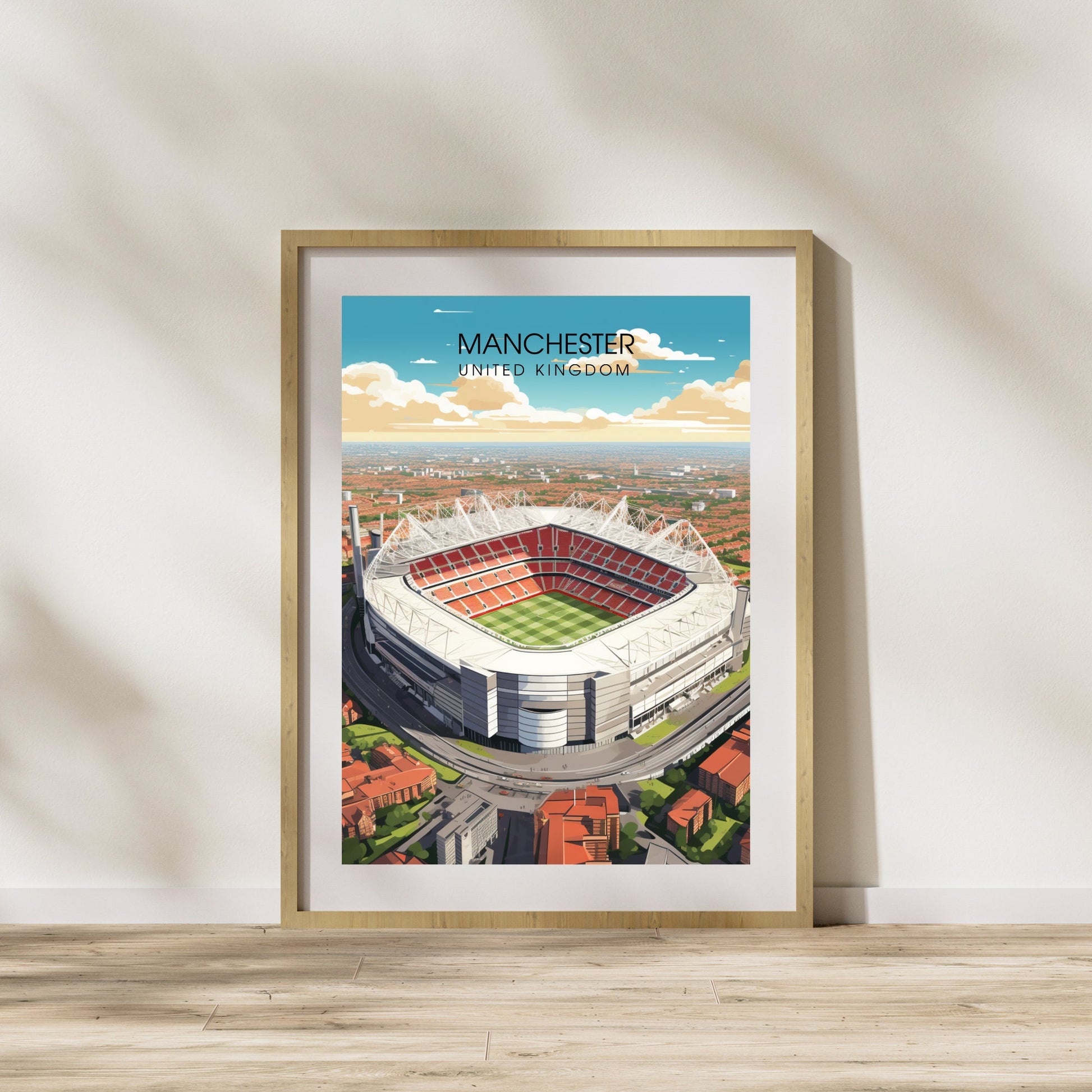 Affiche Manchester | impression de voyage Manchester | affiche de voyage Manchester | Affiche Old Trafford