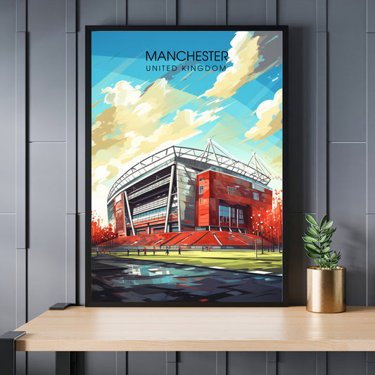 Affiche Manchester | impression de voyage Manchester | affiche de voyage Manchester | Affiche Old Trafford