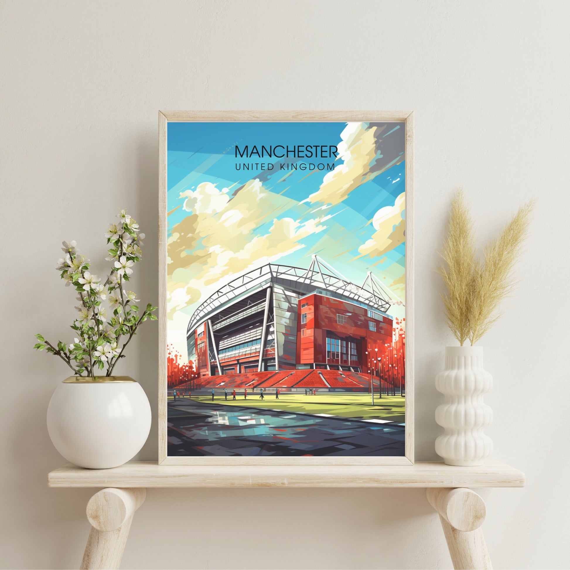 Affiche Manchester | impression de voyage Manchester | affiche de voyage Manchester | Affiche Old Trafford