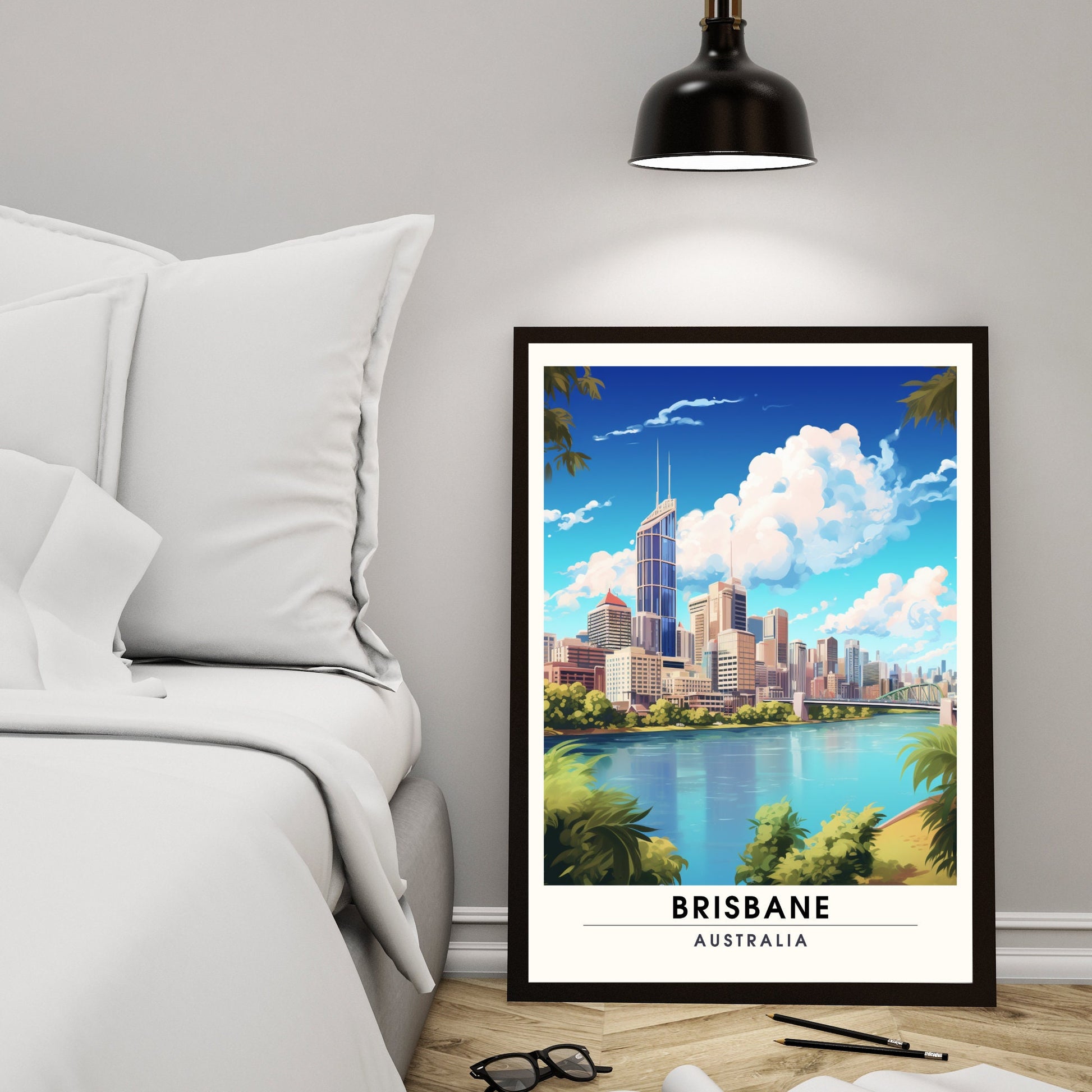 Affiche Brisbane | impression de voyage Brisbane | Impression Brisbane | Affiche Australie | Affiche de voyage