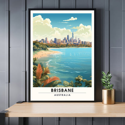 Affiche Brisbane | impression de voyage Brisbane | Impression Brisbane | Affiche Australie | Affiche de voyage