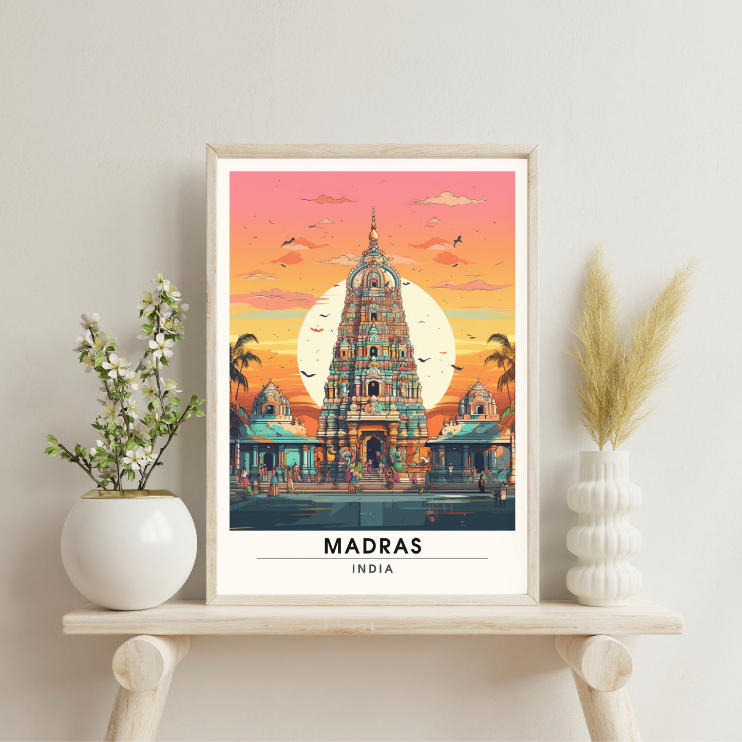 Affiche Madras | impression de voyage Madras | Impression Madras | Affiche Inde | Madras (Chennai)