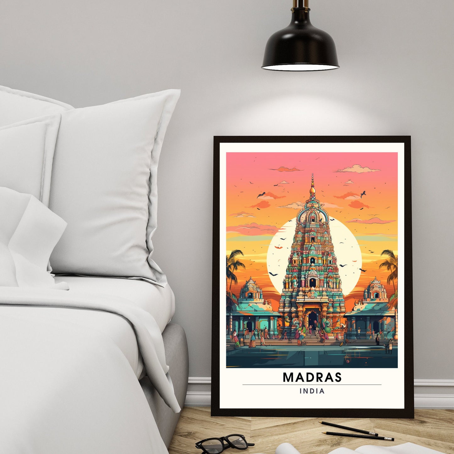 Affiche Madras | impression de voyage Madras | Impression Madras | Affiche Inde | Madras (Chennai)