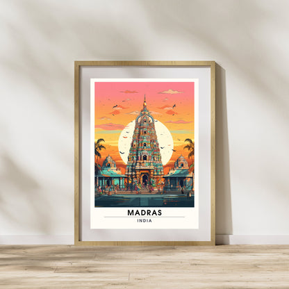 Affiche Madras | impression de voyage Madras | Impression Madras | Affiche Inde | Madras (Chennai)