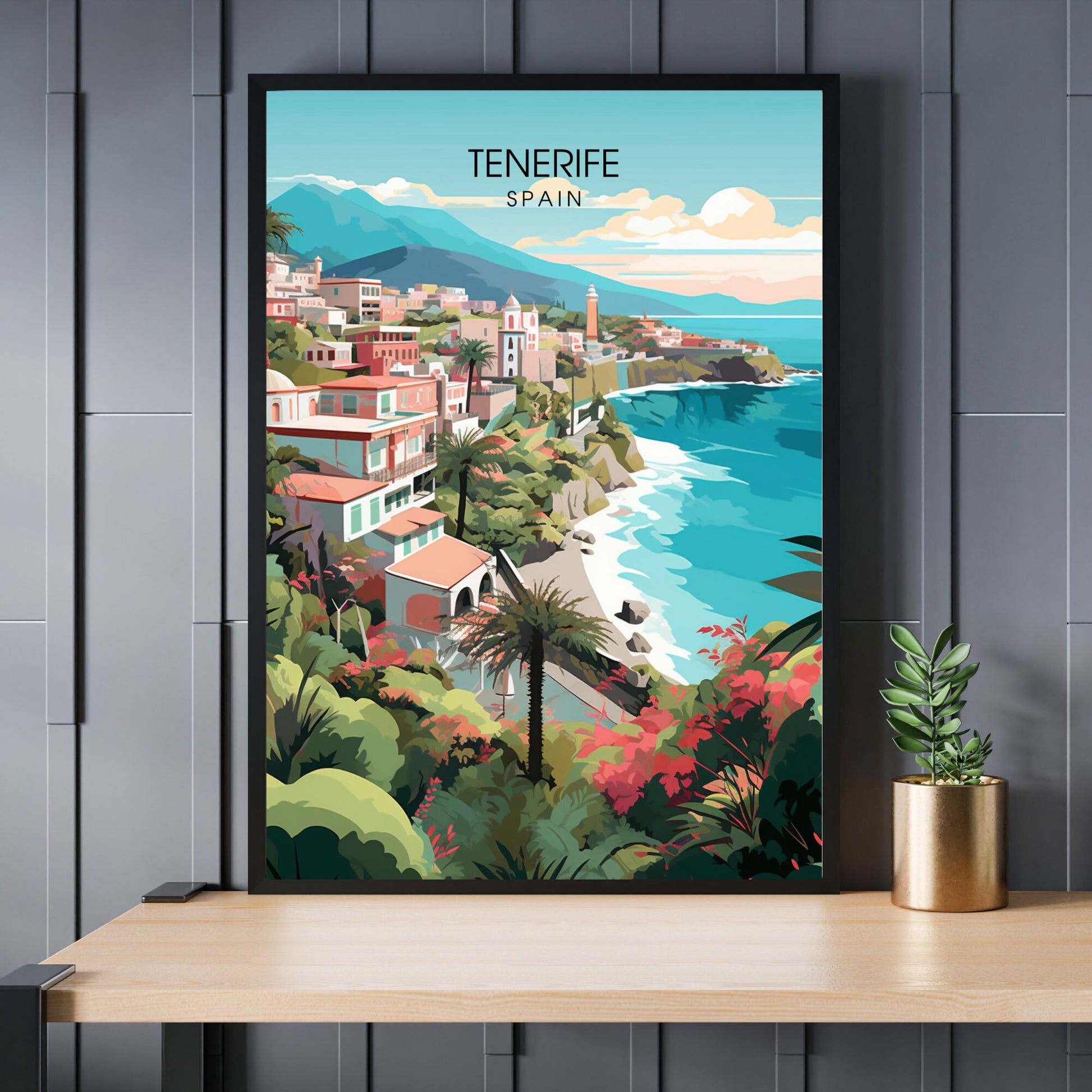 Affiche Tenerife | impression de voyage Tenerife | Impression Tenerife | Affiche Espagne | Affiche de voyage