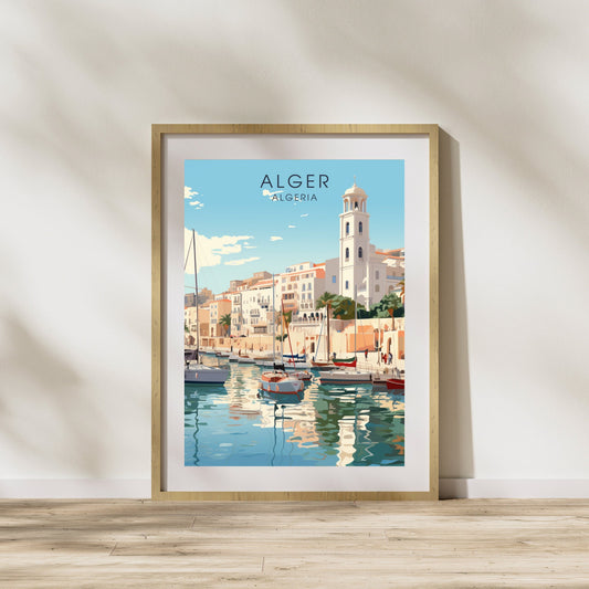 Impression de voyage Alger | Affiche Alger | Affiche port d'Alger