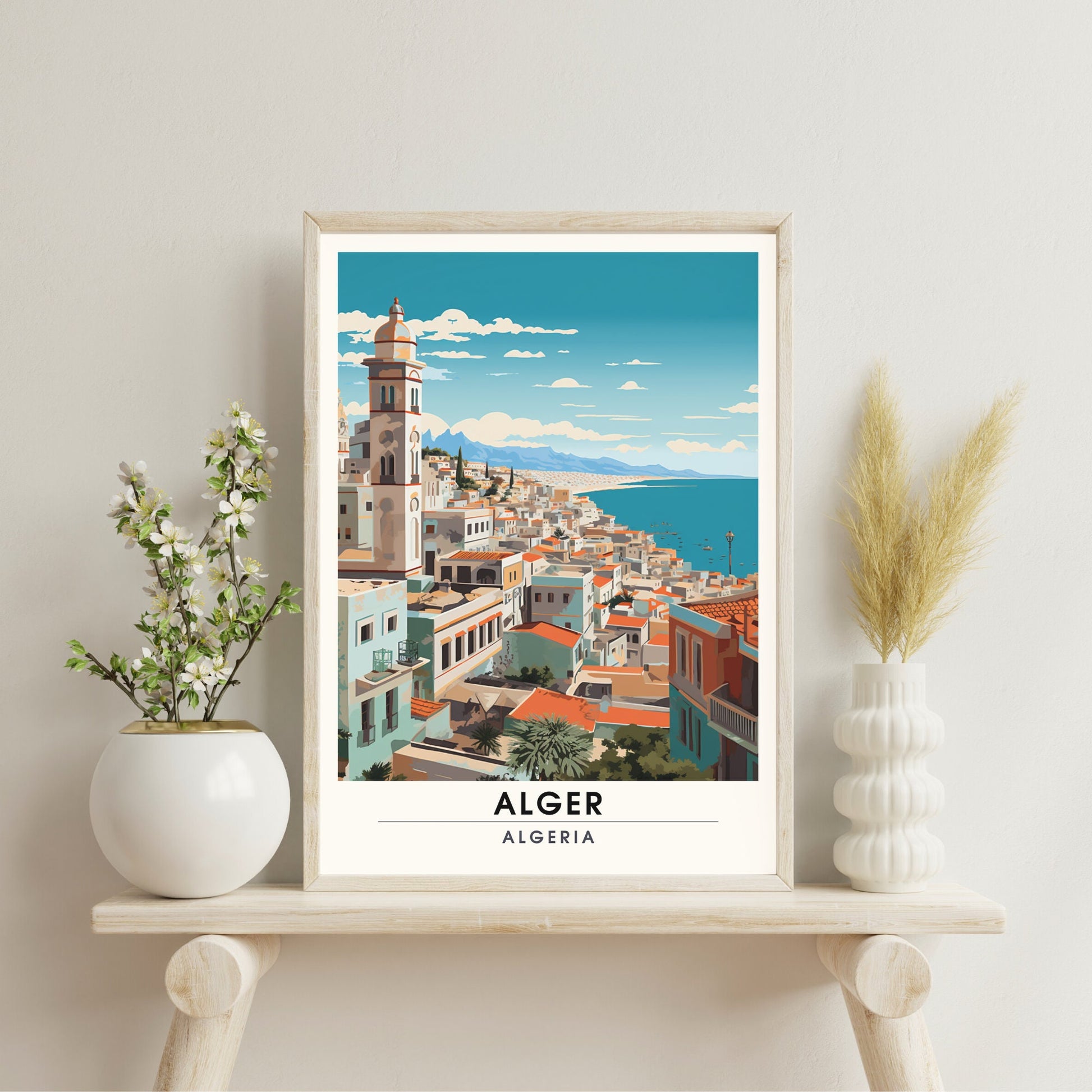 Affiche Alger | Affiche de voyage Alger | Affiche Casbah d'Alger | Impression Algérie