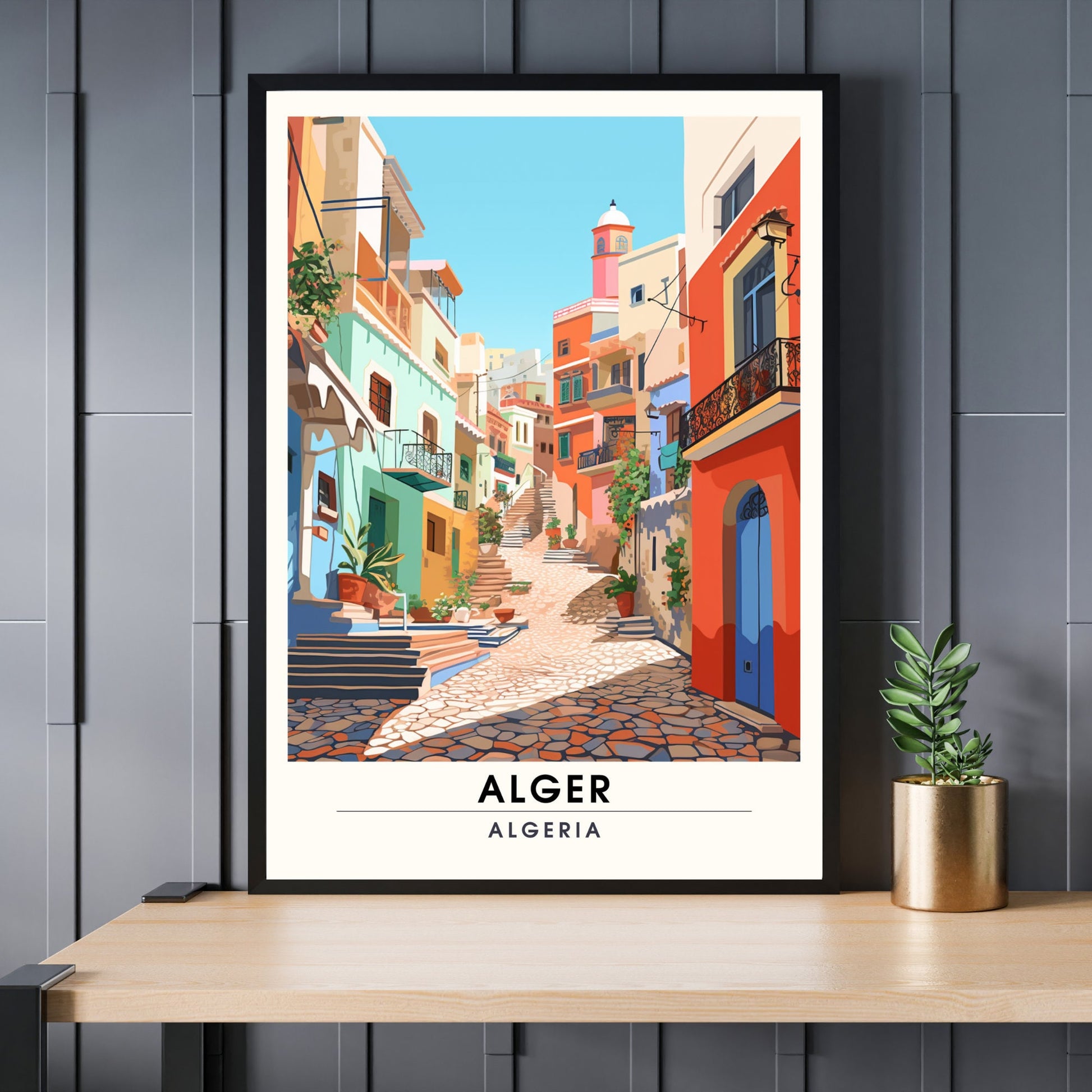 Affiche Alger | Affiche de voyage Alger | Affiche Casbah d'Alger | Impression Algérie