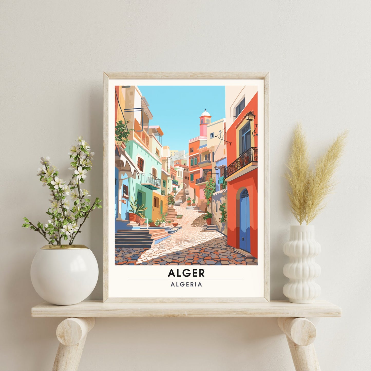 Affiche Alger | Affiche de voyage Alger | Affiche Casbah d'Alger | Impression Algérie