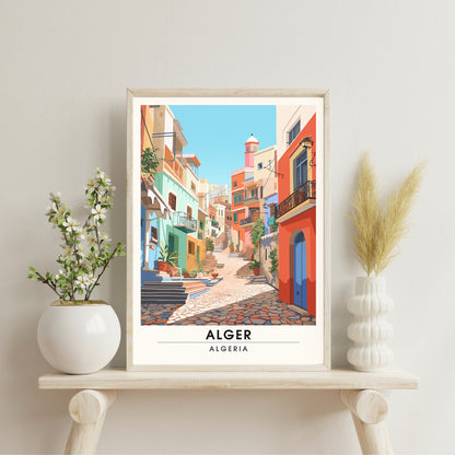 Affiche Alger | Affiche de voyage Alger | Affiche Casbah d'Alger | Impression Algérie