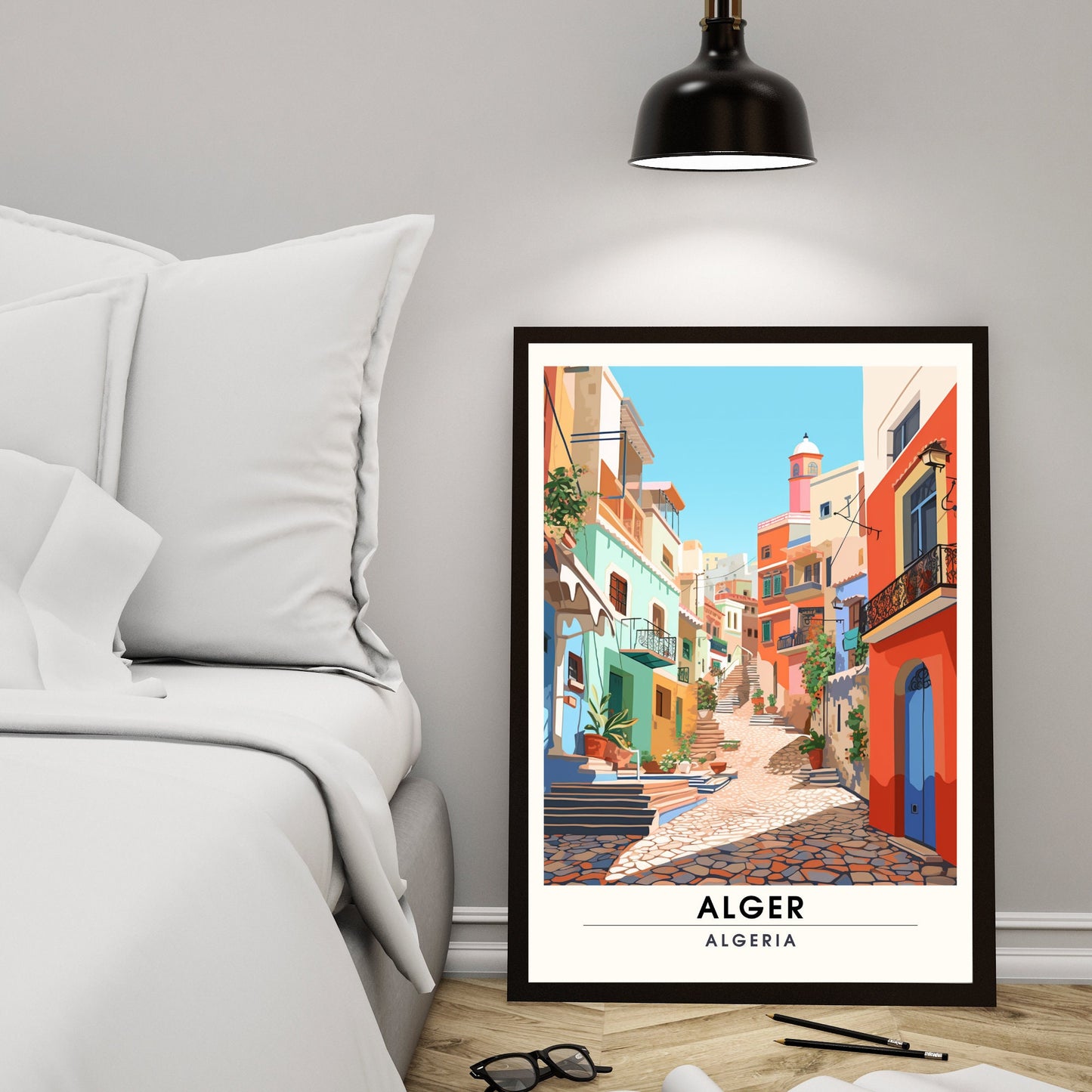 Affiche Alger | Affiche de voyage Alger | Affiche Casbah d'Alger | Impression Algérie