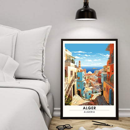 Affiche Alger | Affiche de voyage Alger | Affiche Casbah d'Alger | Impression Algérie