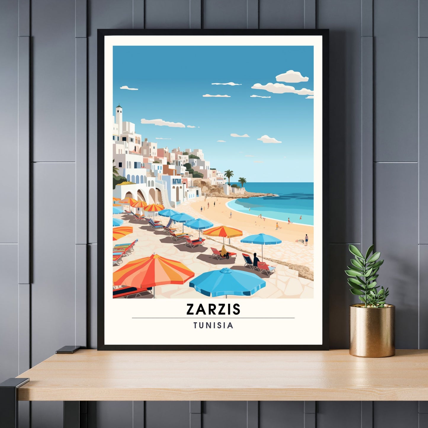 Affiche Zarzis | Impression de voyage Zarzis | Affiche Tunisie | Impression de voyage Tunisie