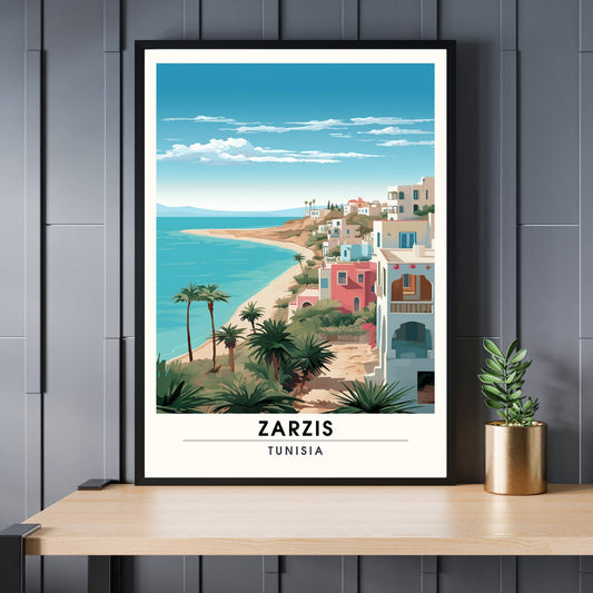 Affiche de voyage Zarzis | Impression de voyage Zarzis | Affiche Tunisie | Impression de voyage Tunisie