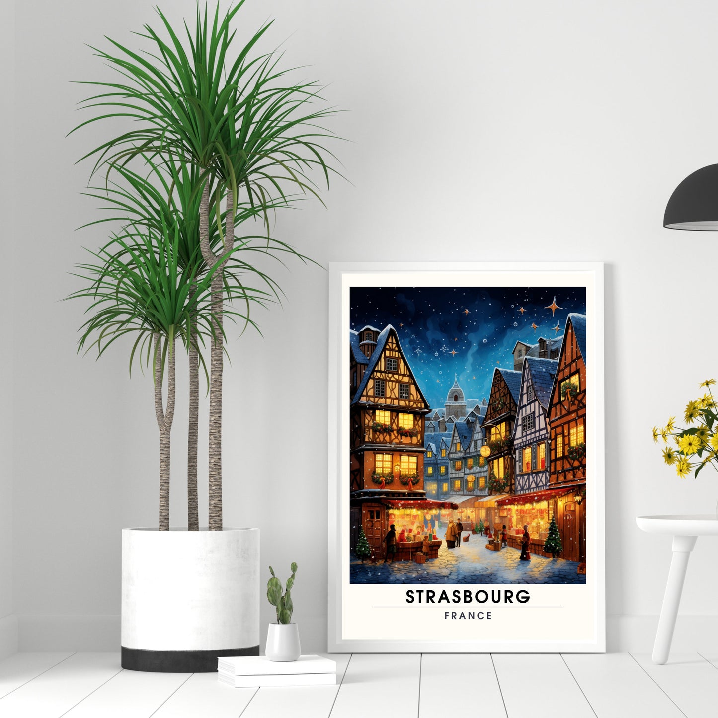 Affiche Strasbourg | Impression de voyage Strasbourg Noël | Affiche Marché de Noël de Strasbourg