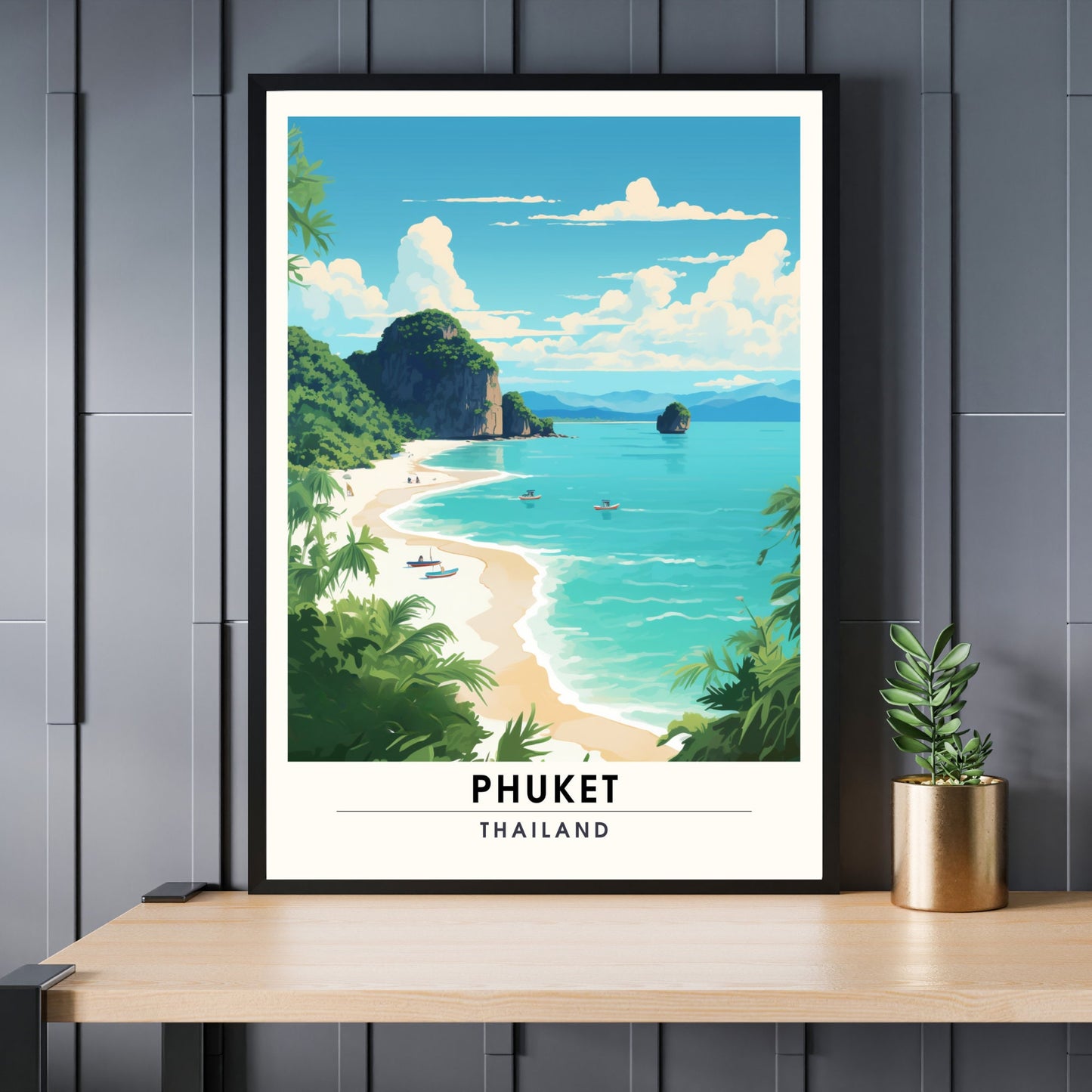 Affiche Phuket | Impression de voyage Phuket | Affiche Thaïlande | Phuket, Thaïlande