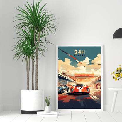 Impression 24H le Mans | Affiche voiture | Affiche course automobile vintage