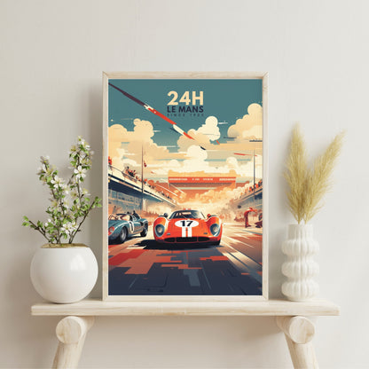 Impression 24H le Mans | Affiche voiture | Affiche course automobile vintage