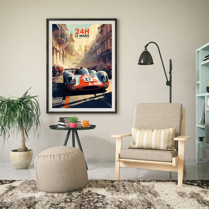 Affiche 24H le Mans | Impression voiture | Affiche Vintage