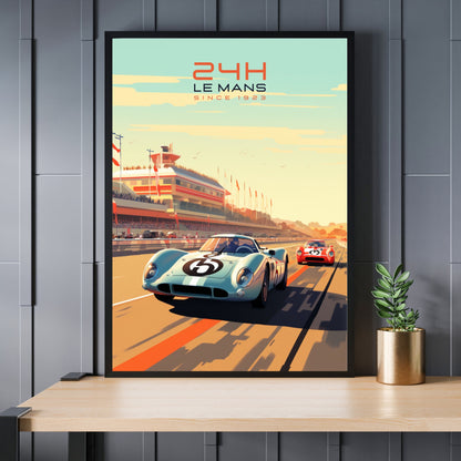 Affiche 24H le Mans | Impression voiture vintage | Affiche Vintage