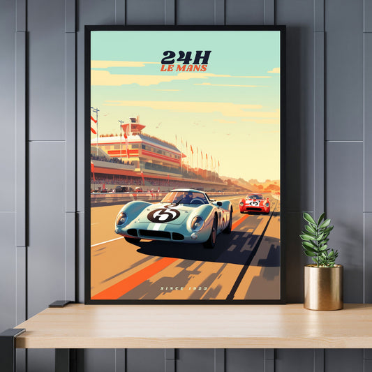 Affiche 24H le Mans | Impression voiture vintage | Affiche Vintage