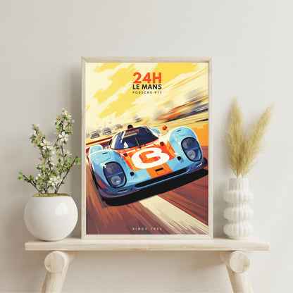 Affiche 24H le Mans | Impression voiture vintage | Porsche 917