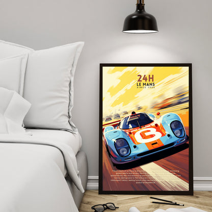 Impression 24H le Mans | Impression voiture vintage | Affiche Porsche 917