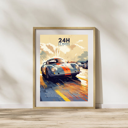 Impression 24H le Mans | Impression voiture vintage | Affiche 24H le Mans vintage