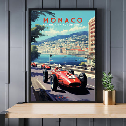 Impression Monaco Grand prix | Impression voiture vintage | Affiche Monaco |