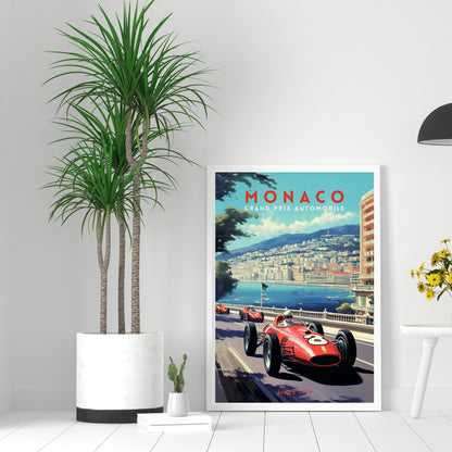 Impression Monaco Grand prix | Impression voiture vintage | Affiche Monaco |