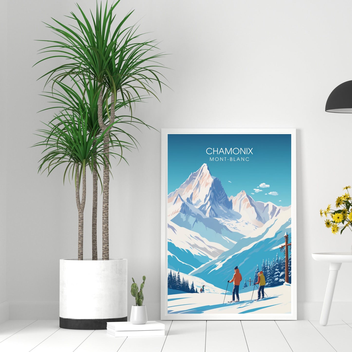 Impression Chamonix-Mont-Blanc | Affiche Chamonix | Impression de voyage Chamonix-Mont-Blanc| Affiche ski