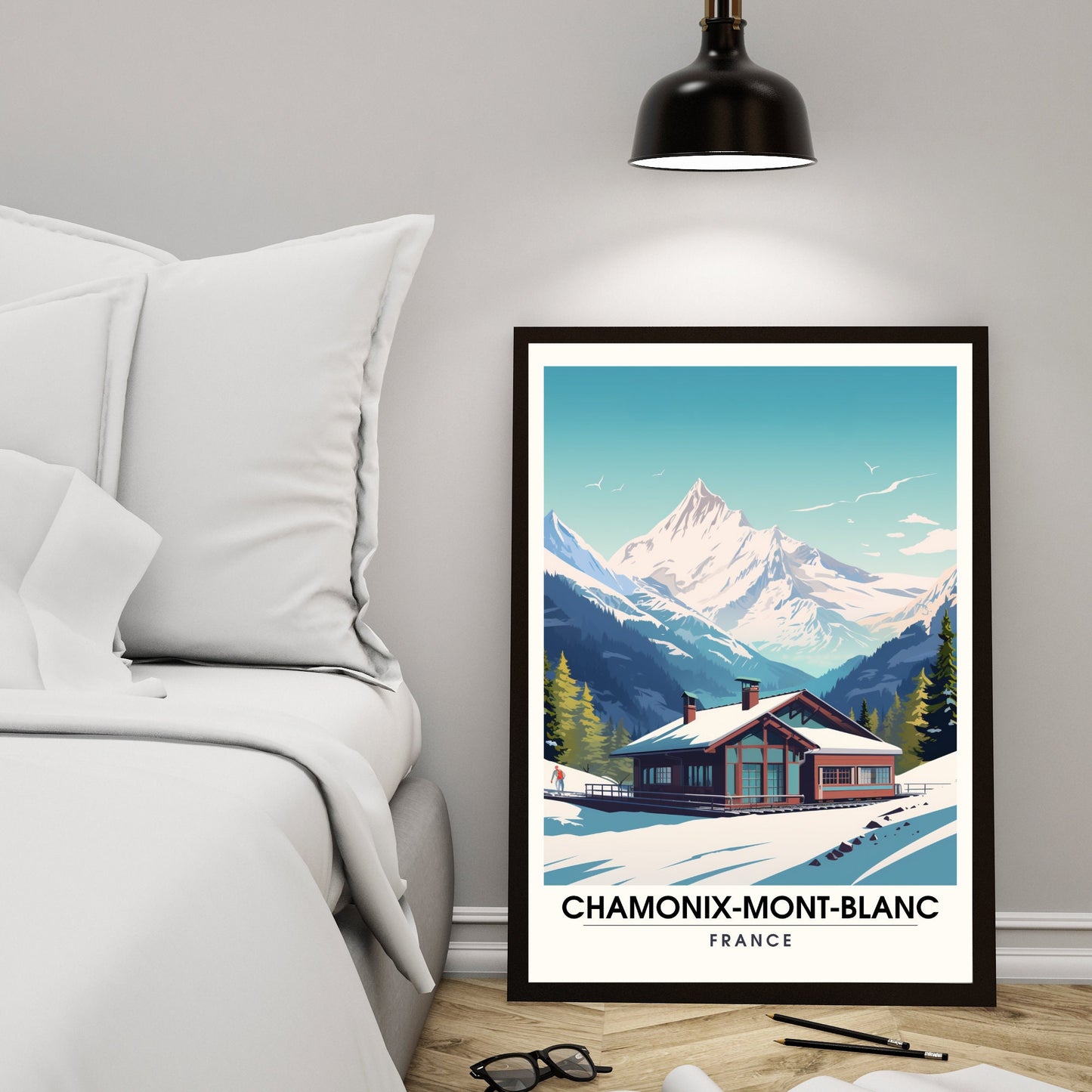 Impression de voyage Chamonix-Mont-Blanc | Affiche Chamonix | Chamonix-Mont-Blanc, | Affiche Ski