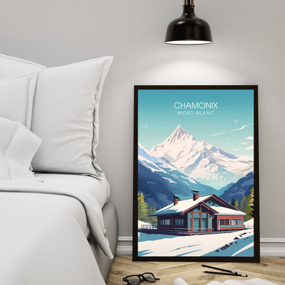 Impression de voyage Chamonix-Mont-Blanc | Affiche Chamonix | Affiche Chamonix-Mont-Blanc, | Affiche montagne