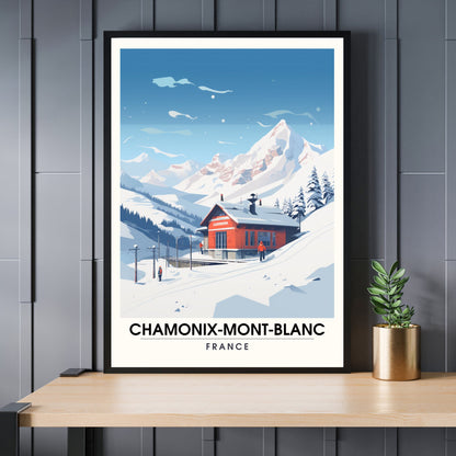 Impression de voyage Chamonix-Mont-Blanc | Affiche de voyage Chamonix | Chamonix-Mont-Blanc, | Affiche Mont Blanc