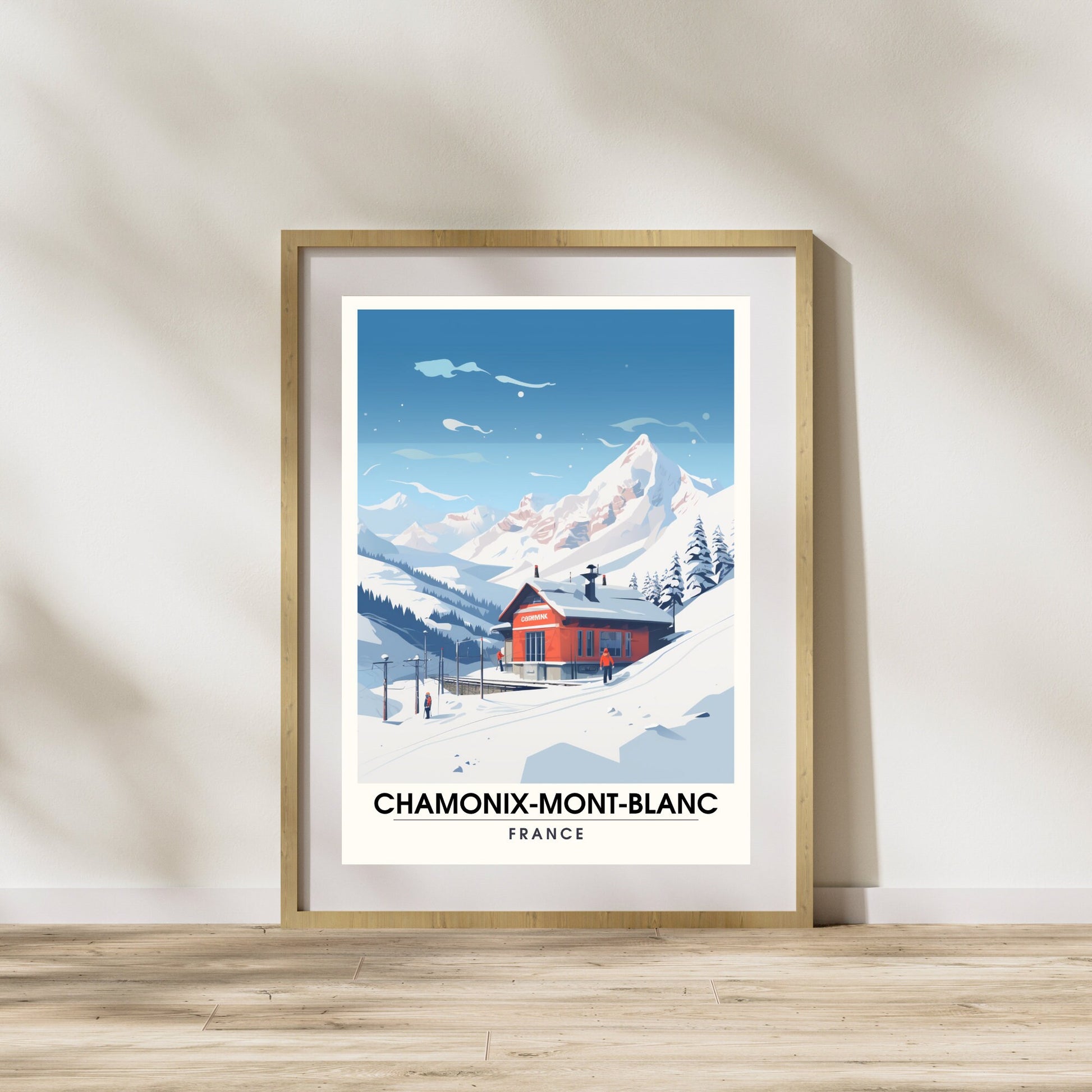 Impression de voyage Chamonix-Mont-Blanc | Affiche de voyage Chamonix | Chamonix-Mont-Blanc, | Affiche Mont Blanc