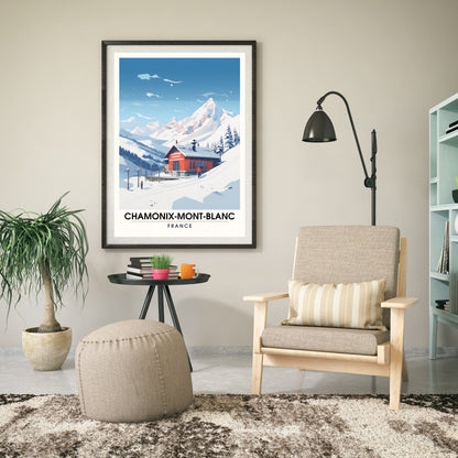 Impression de voyage Chamonix-Mont-Blanc | Affiche de voyage Chamonix | Chamonix-Mont-Blanc, | Affiche Mont Blanc