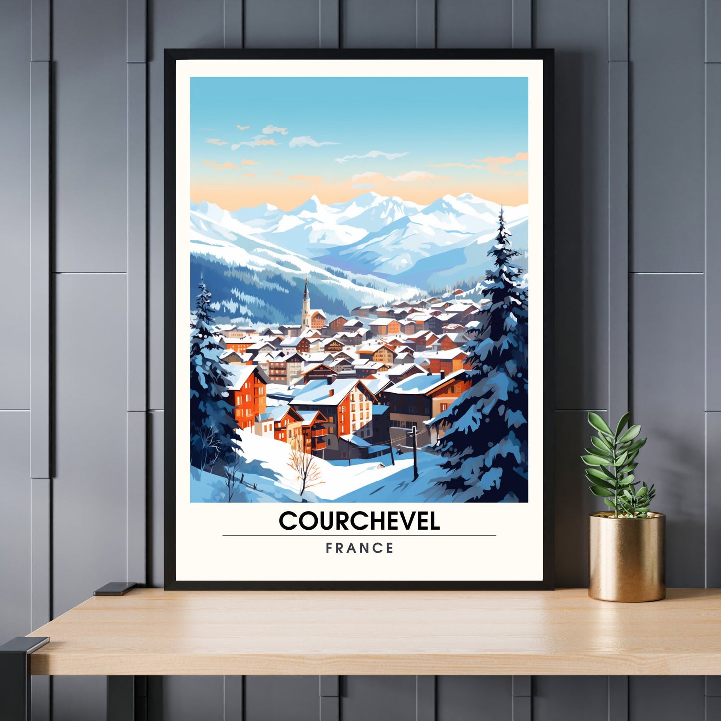 Affiche Courchevel | impression Courchevel | Courchevel | Affiche ski