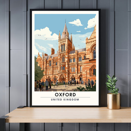 Affiche Oxford | impression de voyage Oxford | Impression Oxford | Affiche Royaume-Uni