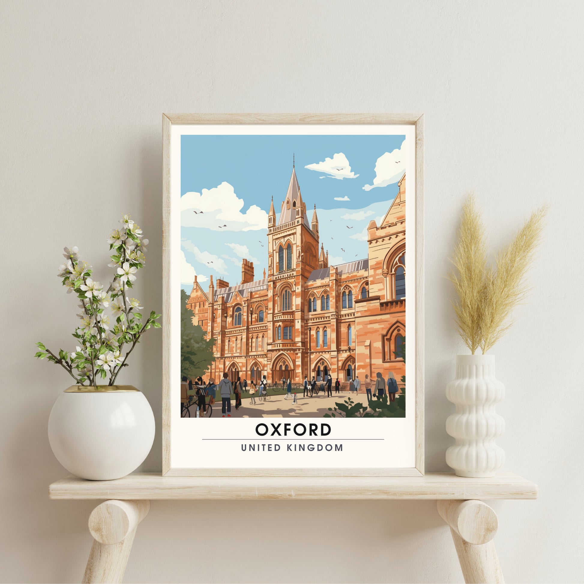 Affiche Oxford | impression de voyage Oxford | Impression Oxford | Affiche Royaume-Uni