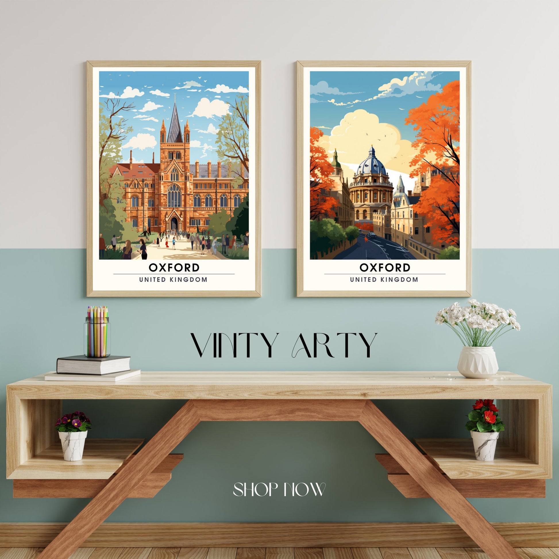 Affiche Oxford | impression de voyage Oxford | Impression Oxford | Affiche Royaume-Uni