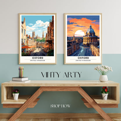 Affiche Oxford | impression de voyage Oxford | Impression Oxford | Affiche Royaume-Uni