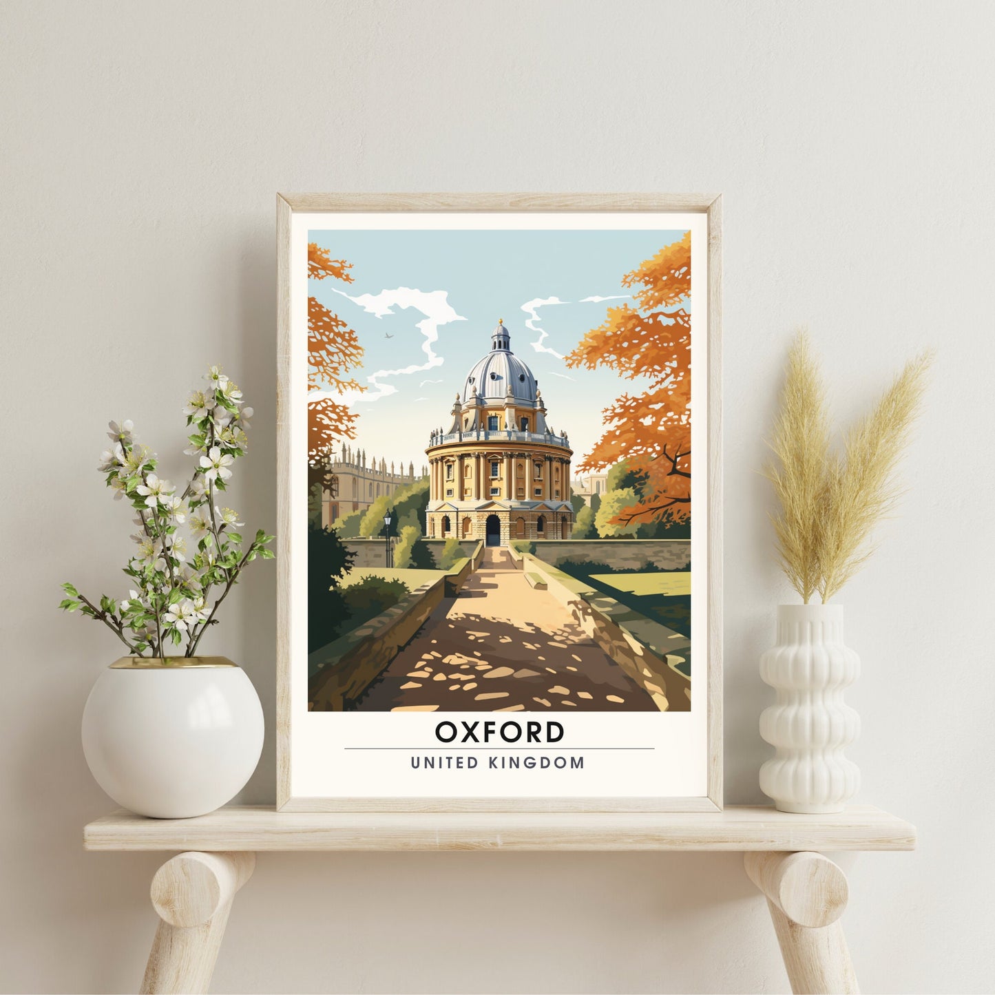 Affiche Oxford | impression de voyage Oxford | Impression Oxford | Affiche Royaume-Uni