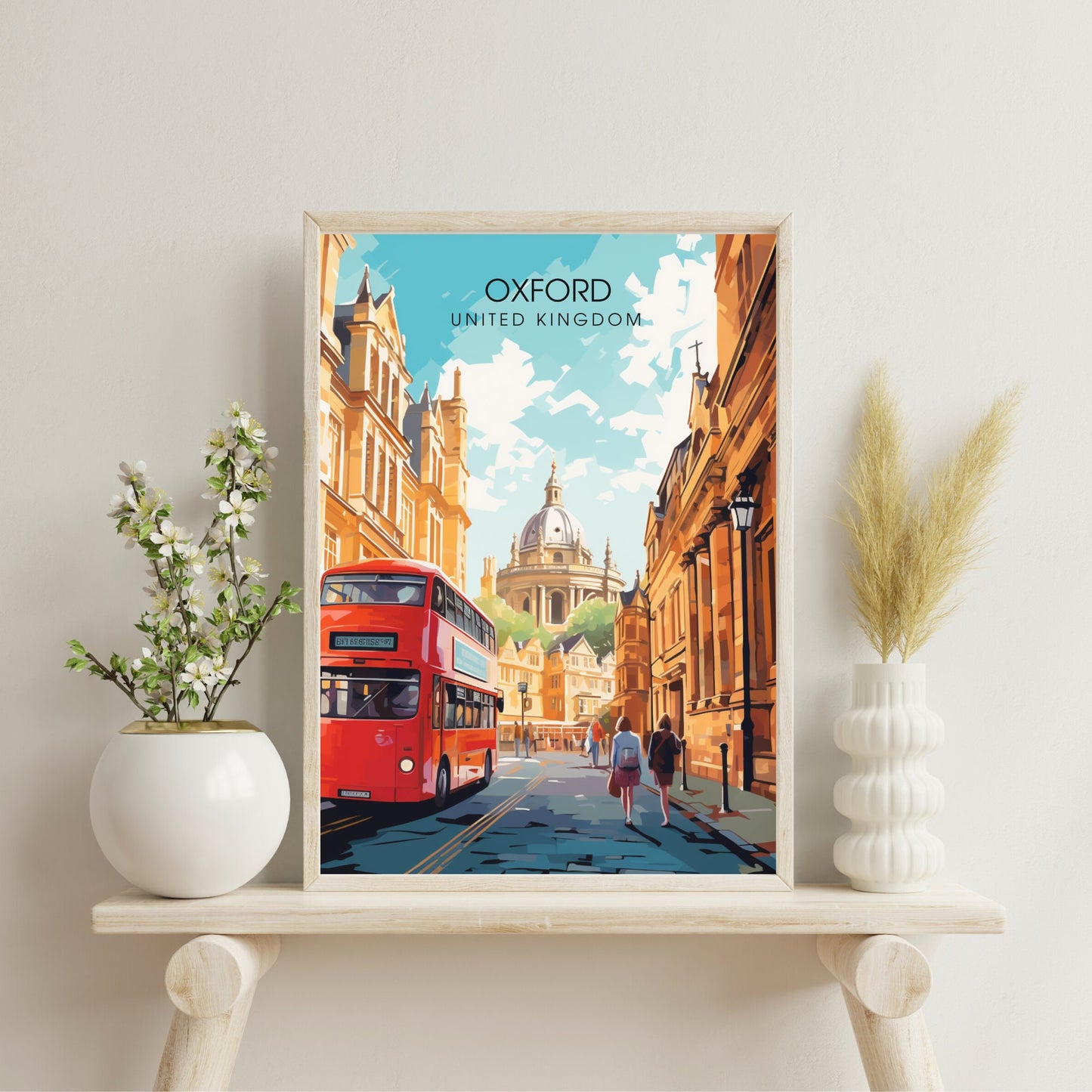 Affiche Oxford | impression de voyage Oxford | Impression Oxford | Affiche Royaume-Uni