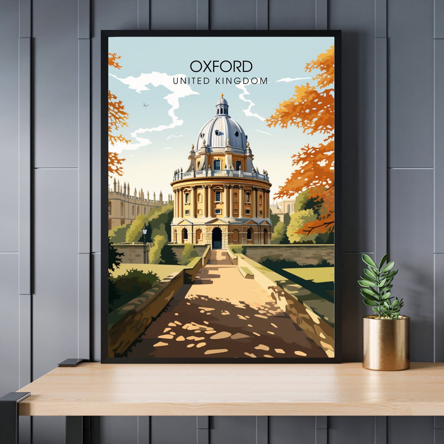 Affiche Oxford | impression de voyage Oxford | Impression Oxford | Affiche Royaume-Uni