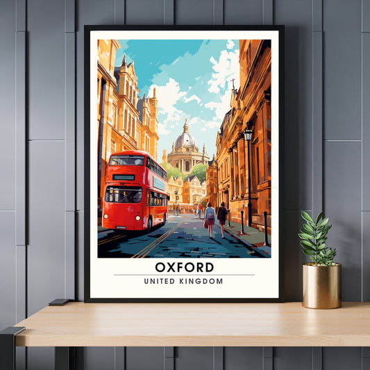 Affiche Oxford | impression de voyage Oxford | Impression Oxford | Affiche Royaume-Uni